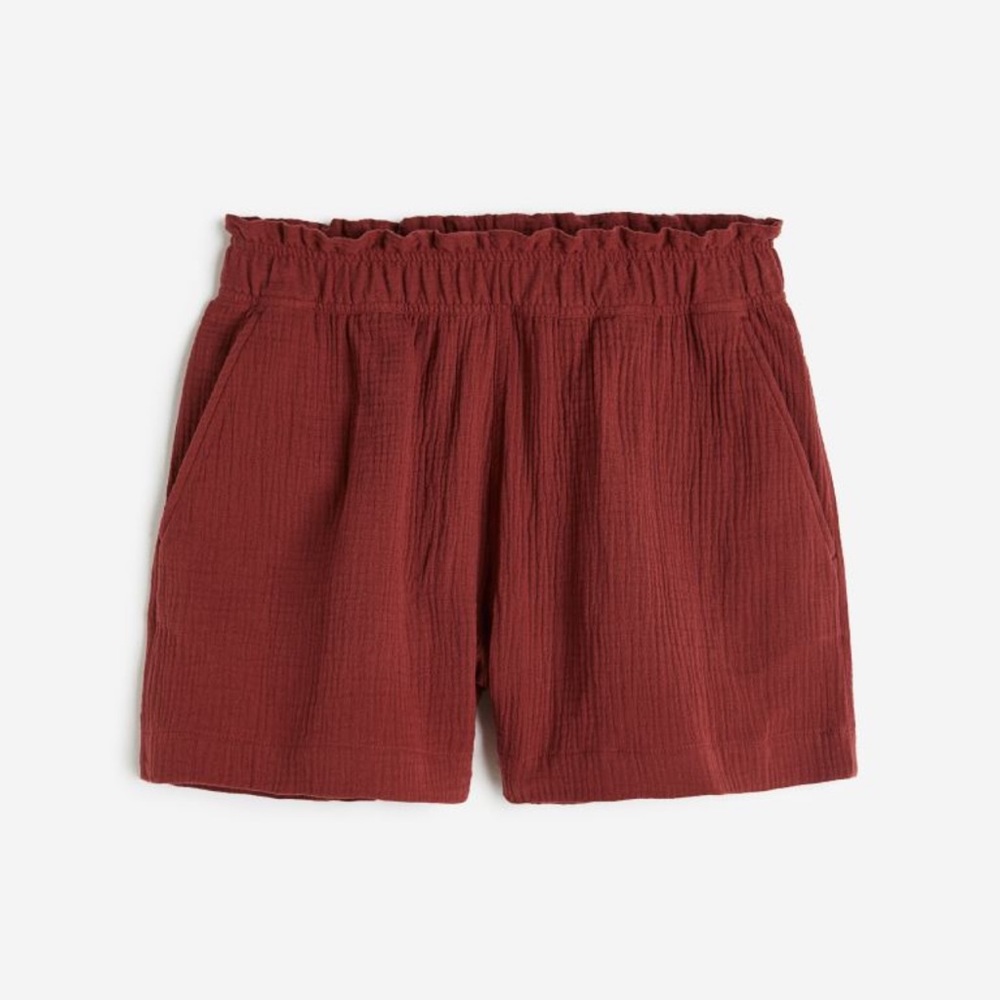 Crinkled Cotton Shorts
